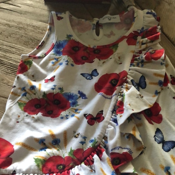 Never worn MONNALISA 24M dress ruffle - Picture 3 of 6